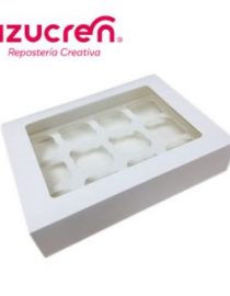 Caja 12 Cupcakes C/Ventana Blanca Azucren