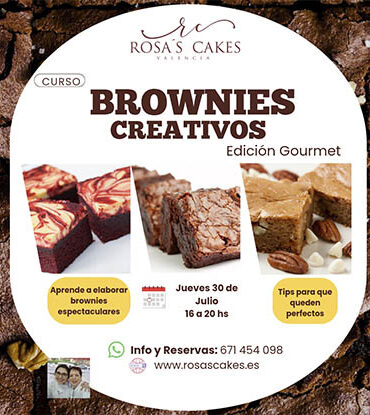CURSO BROWNIES CREATIVOS EDICION GOURMET - JUEVES 30 DE JULIO DE 16 A 20 HS