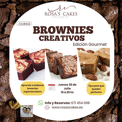 CURSO BROWNIES CREATIVOS EDICION GOURMET - JUEVES 30 DE JULIO DE 16 A 20 HS