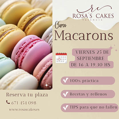 CURSO INICIAL MACARONS - VIERNES 25 DE SEPTIEMBRE - 16 A 19.30 HS