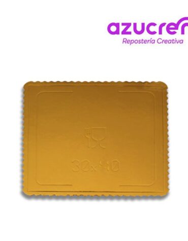 Base 3mm Rectangular Extrafuerte 25x35cm Oro Azucren