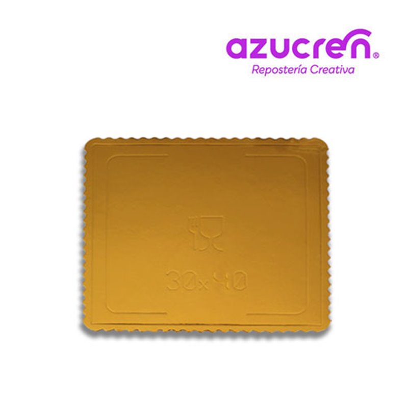 Base 3mm Rectangular Extrafuerte 25x35cm Oro Azucren