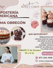 CURSO "REPOSTERIA AMERICANA" CON ALMA OBREGON - SABADO 17 DE OCTUBRE