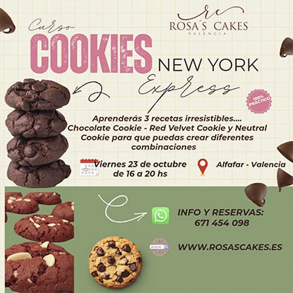 CURSO COOKIES NEW YORK EXPRESS - VIERNES 23 DE OCTUBRE - 16.00 A 20.00 HS